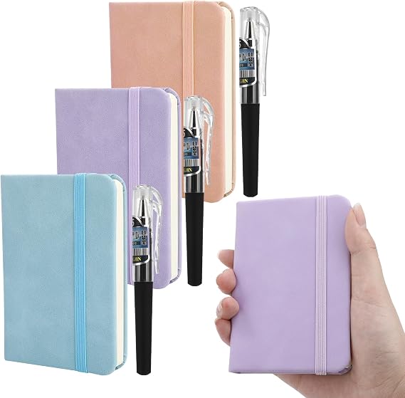 3 Pack A7 Pocket Notebook Notepad with 3 Pens,Small Notebooks