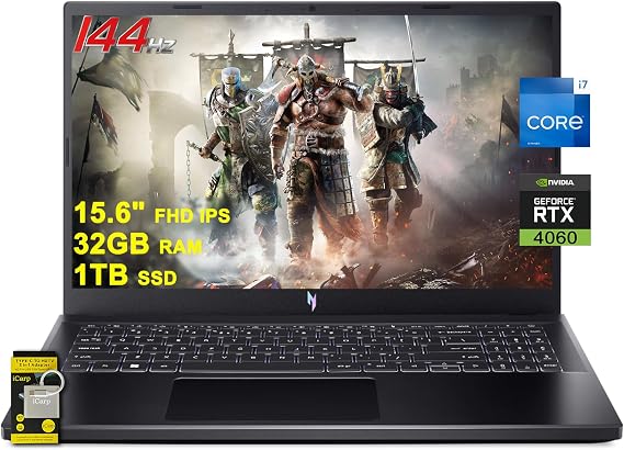 acer Nitro V 15 Gaming Laptop 15.6" FHD IPS 144Hz Intel 10 core i7-13620H 32GB RAM 1TB SSD GeForce RTX 4060 Backlit Type-C Win11 w/ICP Accessory