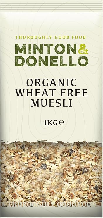 Mintons Good Food Org Wheat Free Muesli 1Kg Home Compostable Packaging - Eco Friendly - Plastic Free
