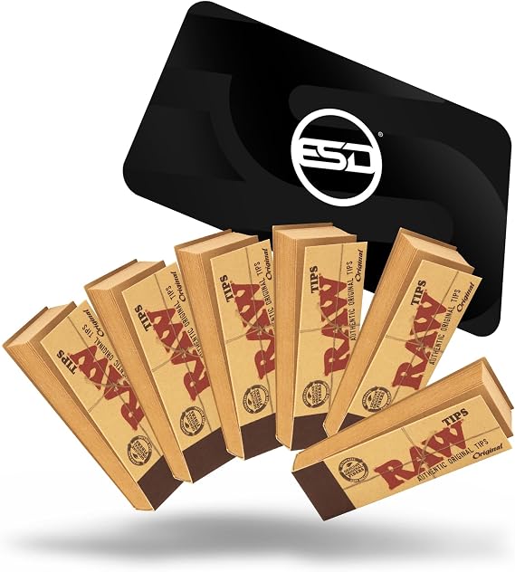 RAW Rolling Papers Original Roll-Up Tips 6 Pack - 50 Tips per Pack = 300 Tips