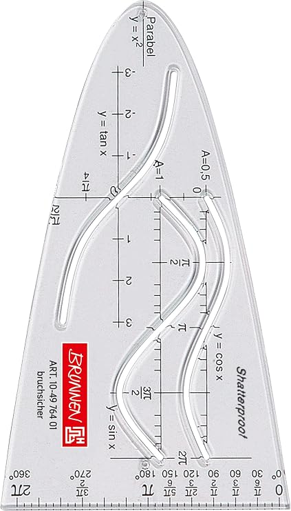 Brunnen 104976401 Parabola / Drawing Template for School Shatterproof Crystal Clear
