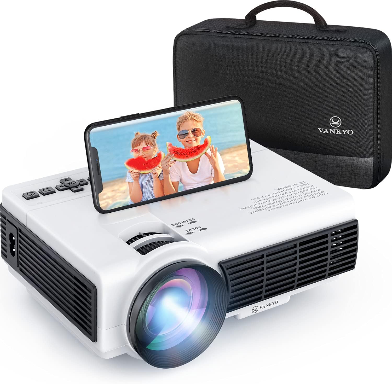 VANKYOPRO Leisure 3W Mini Projector with Synchronize Smartphone Screen, 3600L Portable WiFi Projector Supports 1080P for iOSAndroid Devices, Compatible with TV Stick, PS4, HDMI for Home & Outdoor
