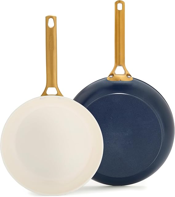 GreenPan Nonstick Reserve Pro 10 & 12 Frying Pan Set, NSF Certified Ceramic, Hard Anodized PFAS-Free Skillets, Stainless Steel Handles, Oven & Dishwasher Safe, Twilight Blue