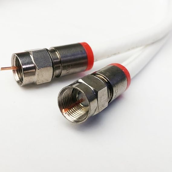 55ft Solid Copper RG6 Jumper 3Ghz UL CM CL2 Rated in WALL Installation 75 Ohm RG6 Directv, Dish Network, Digital Cable Tv Antenna Video Cable Belden RED Compression CONNECTORS by PHAT SATELLITE INTL