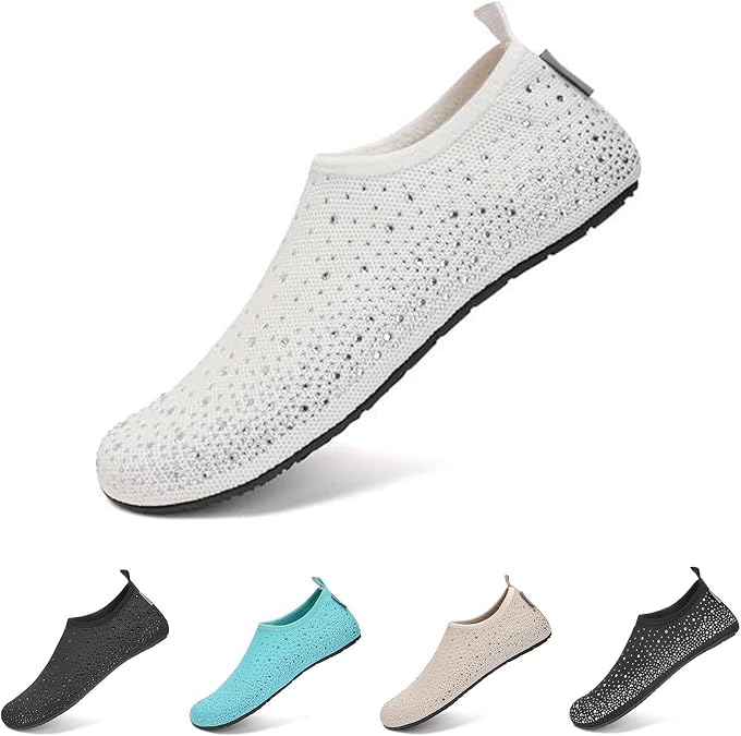 Water Beach Swim Shoes for Women Men Lightweight Non-Slip Barefoot Aqua Shoe Quick Dry Breathable Swim Sea Shoes for Surfing Running Driving Pool Yoga