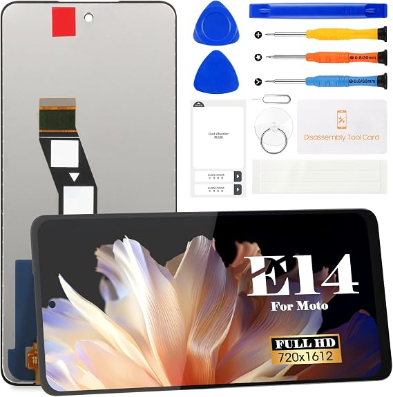 SRJTEK for Motorola Moto E14 Screen Replacement for Moto E14 LCD Display for Moto E14 Digitizer Touch Screen Assembly Repair Kits 6.56 inch (Black)