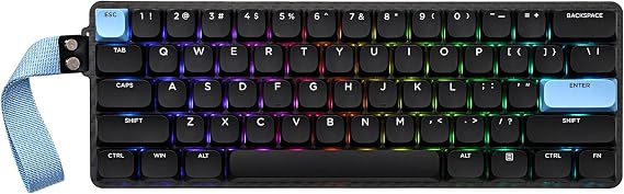 EPOMAKER Carbon60 QMK/VIA Wireless Mechanical Keyboard, 60% Compact Layout, Tri-Mode BT/2.4GHz/USB-C, Carbon Fiber Design, Hot Swappable (Gateron Low-Profile Brown Switch)