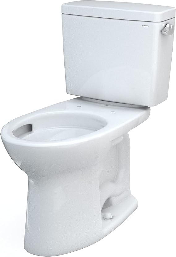 TOTO Drake Two-Piece Elongated 1.28 GPF Universal Height TORNADO FLUSH Toilet with CEFIONTECT and Right-Hand Trip Lever, Cotton White - CST776CEFRG#01