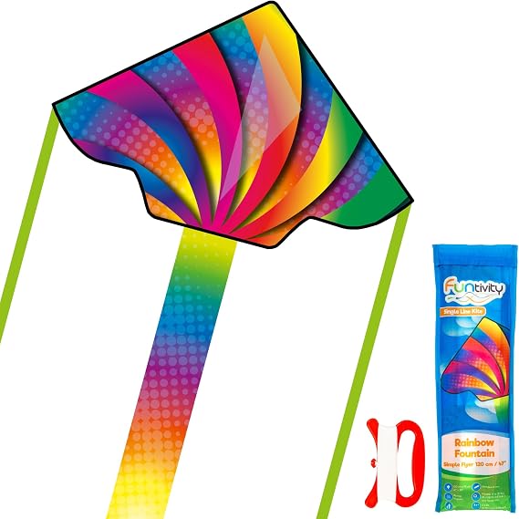 Children's Kite Single Line Kite for Climbing, Low Wind, Children from 5 Years, Includes 17kp Polyester Cord on Handle, 2-5 Bft