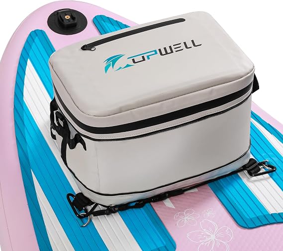UPWELL Paddle Board Accessories, Waterproof SUP Cooler Bag with TPU Zipper, PVC Dry Bag, 30 Cans Surf Kayak Cooler Bag for Paddle Board, Kayak