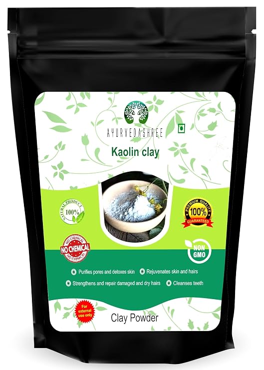 AYURVEDASHREE Kaolin Clay 100 Gm | Gentle Clay for Face Pack | Skin Care | Cleans Skin Pore | Exfoliates & Detoxifies Skin | Perfect for Natural DIY Skin Cleansers.