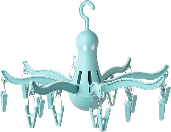 IKEA ASIA PRESSA Hanging Dryer 16 Clothes pegs Turquoise