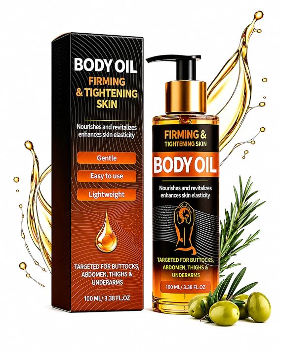 Firming Body Oil for Dry Skin: Firming & Hydrating with Jojoba, Deep Hydration After Shower, Fast-Absorbing Non-Greasy Formula Helps Buttocks, Arms, Legs & Belly, 3.38 Fl Oz