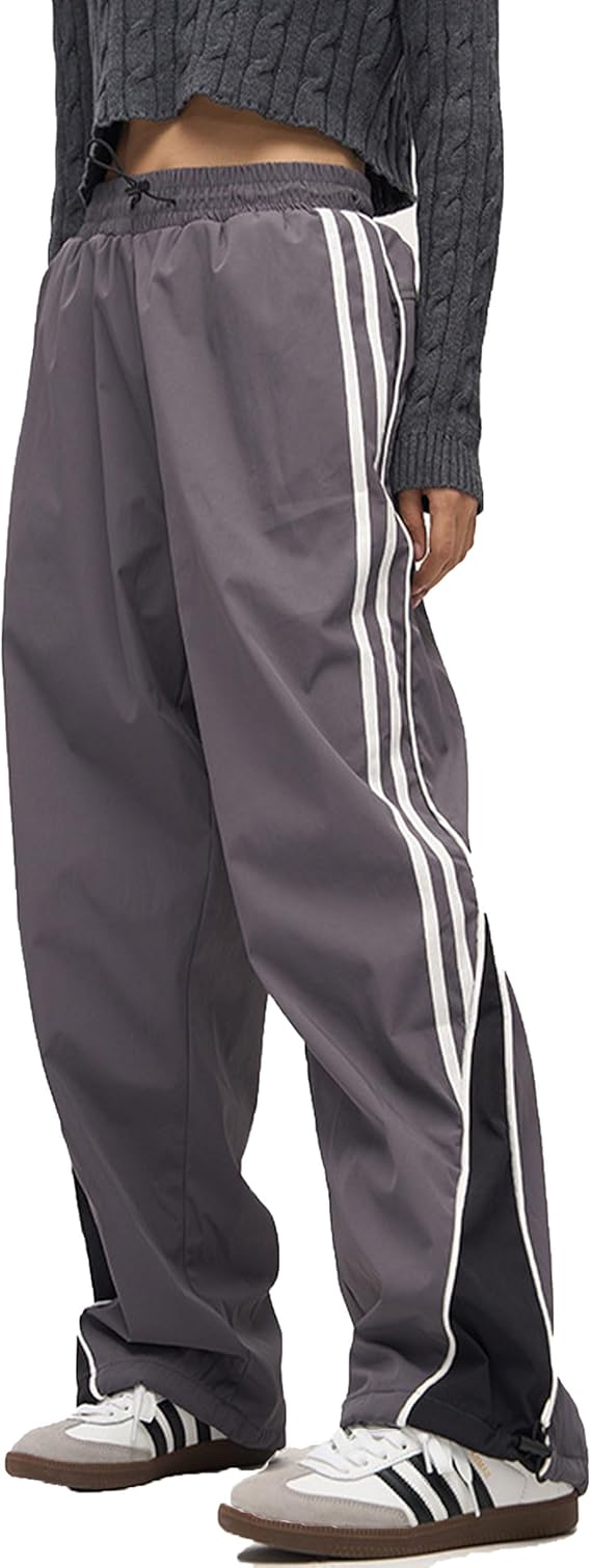 Womens Baggy Sweatpants Trendy Y2k Track Pants Wide Leg Cargo Joggers Harajuku Parachute Pants Streetwear