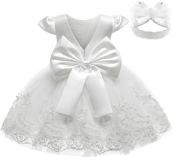 keaiyouhuo 0-24M Baby Girls Baptism Wedding Flower Girls Dress Formal Gowns