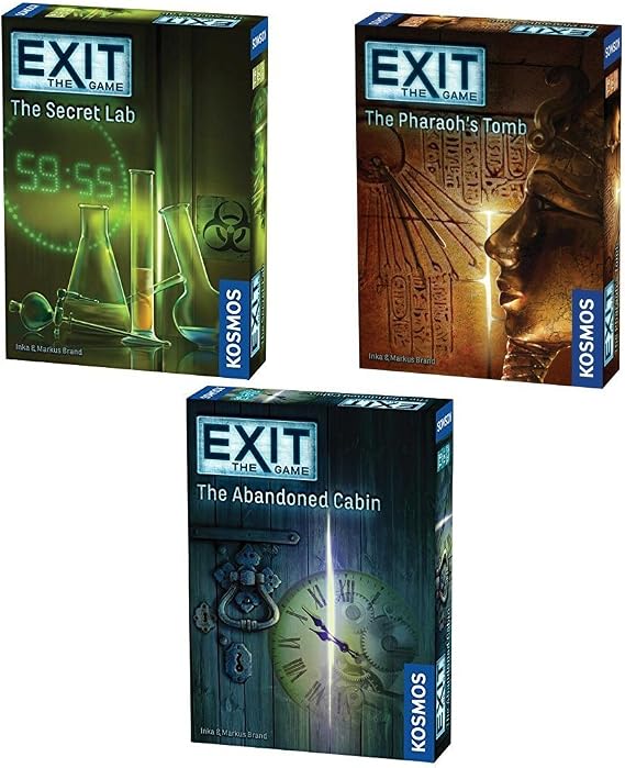EXIT: The Game 3-Pack Escape Room Bundle | Season 1 | Abandoned Cabin | Pharaoh's Tomb | Secret Lab | Family-Friendly, Cooperative Game | 1 to 4 Players, Ages 12+ | Kennerspiel Des Jahres Award Winner