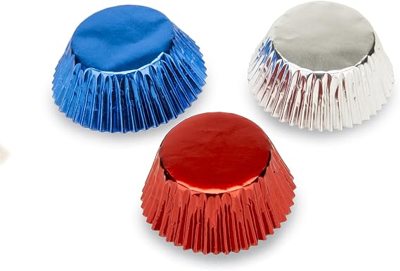 Fox Run Patriotic Muffin and Cupcake Liners, 45 Standard Size Foil Wrappers