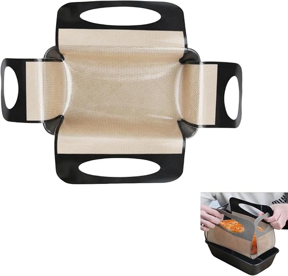 Reusable Silicone Bread Liner 2 Pack with Handles, Fits 9x5" Loaf Pans