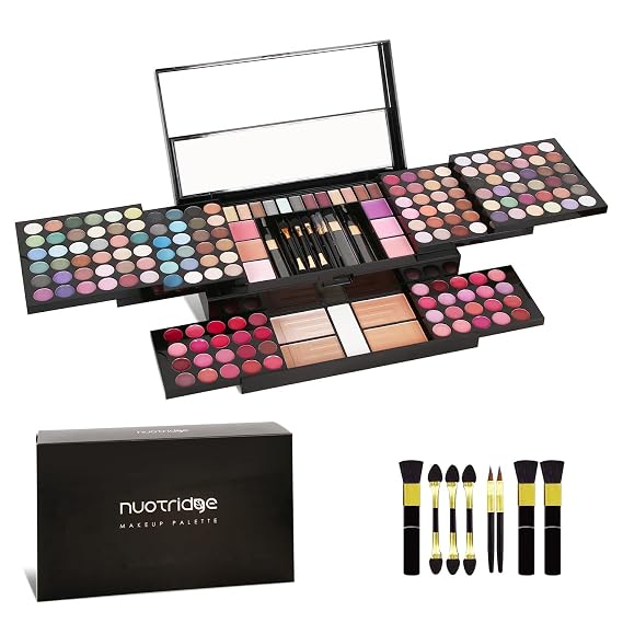 183 Colors All In One Makeup Kit For Woman &Girls - Makeup Gift Set Palette Include 132 Eyeshadow,40 lip gloss, 6 Blush,4 Bronzer, 1 Highlighter, 8 Makeup Brushes