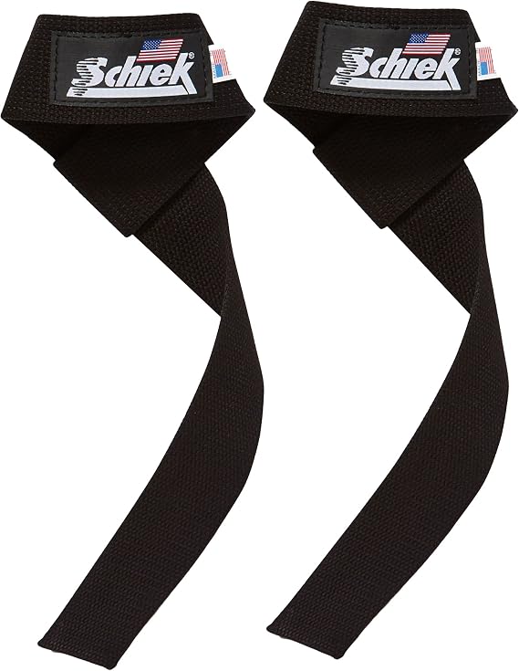 Schiek Sports, Inc. Basic Padded Lifting Straps in Black | Improves grip strength, heavy pulls, padded wrist design, all-day comfort, harbinger lifting straps, lifting atraps