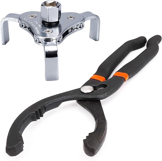 Toolwiz Pack of 2 Oil Filter Wrench Oil Filter Pliers 64-116 mm Oil Filter Tool
