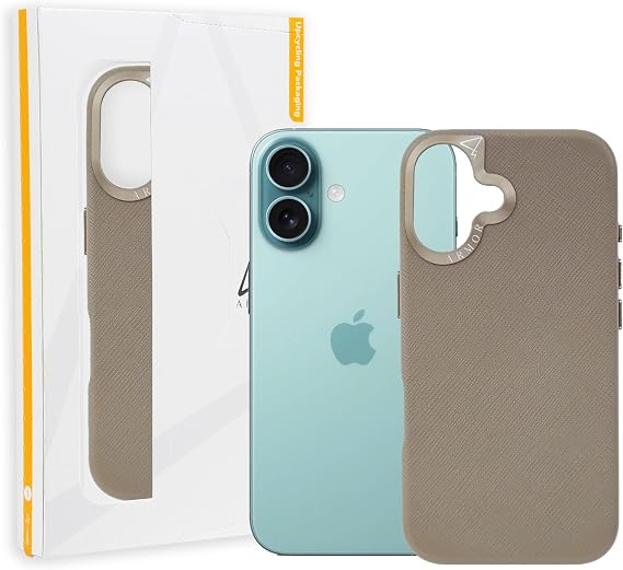 Armor Leather Magnetic Case for iPhone 16 (Pluto Beige)