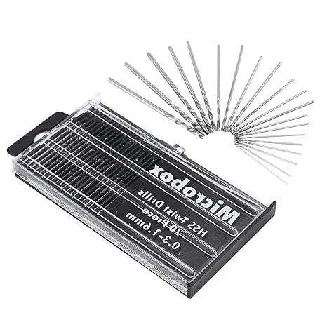 Mini Micro Drill Bit Set,20 PCS Twist Drill DIY Kit 0.3-1.6 Mm Hss Micro Twist Drills Bit Micros Steel Model Precision Drills for Plastic Wood Soft Metal