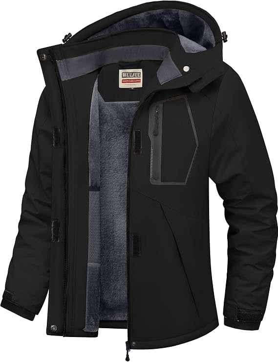 WULFUL Women's Waterproof Ski Jacket Warm Winter Coats Windproof Winter Jackets for Women Fleece Lined Windbreaker with Hood