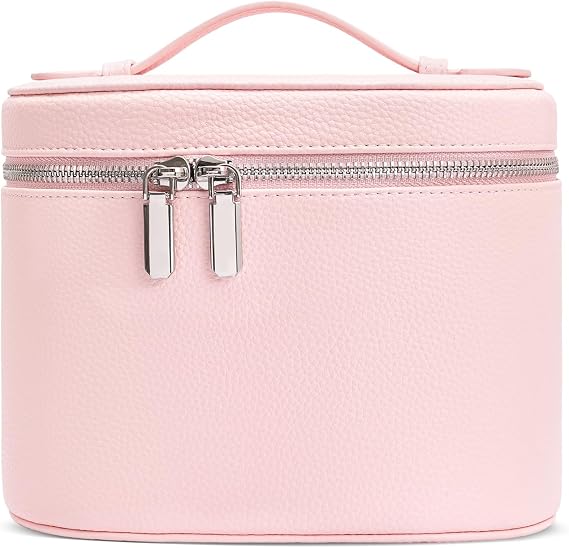 Leather Makeup Bag, Portable Makeup Bag, Removable Compartments