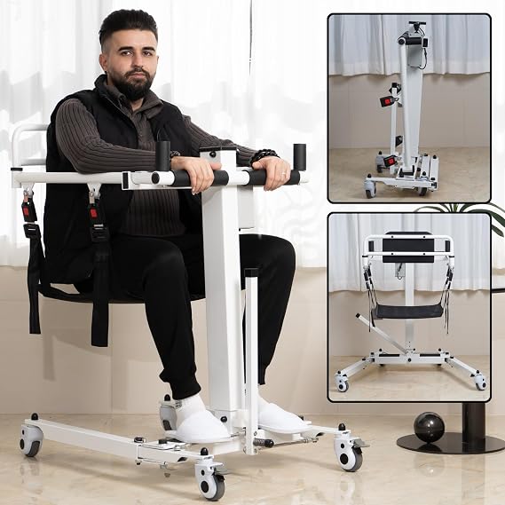 Patient Lift Transfer Chair, Electric Foldable Patient Lift for Home, Wheelchair Lift for Car, Patient Lift Aid, Shower Transfer Chair for Seniors, 275lbs