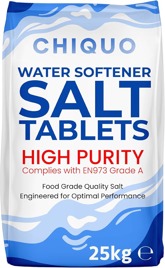 Water Softener Salt Tablets 25kg (55.1lb) - EN973 Grade A Approved - Ultimate Protection Against Limescale - Made from Food Grade Salt - Compatible with All Water Softener Machines
