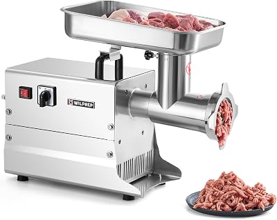 WILPREP Electric Meat Grinder Machine, 1500W Commercial Meat Grinder with Reverse Function Dual Grinding Plates, Heavy Duty 705.5 lbh Industrial Meat Mincer with Overload Protection ETL Certification
