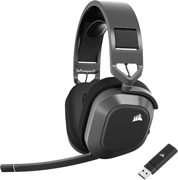 Corsair HS80 MAX Wireless Xbox Gaming Headset with Bluetooth – Dolby Atmos – Broadcast Quality Microphone – iCUE Compatible – Xbox, PC, Mac, Mobile – Steel Grey | Dolby Atmos, Omnidirectional Microphone, iCUE Compatible, Xbox, PC, Mac, Mobile