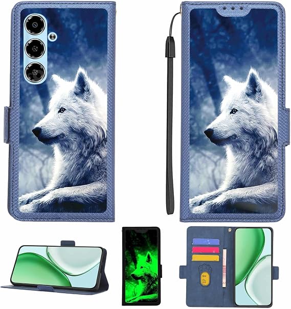 Case Compatible for Xgody V50 6.5 Phone Case Flip Cover [with Tempered Glass Screen Protector][RFID Blocking][Luminous Effect] LPT-Lang