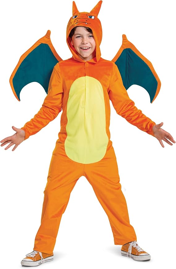 Disguise Pokemon Charizard Costume, Official Pokemon Costume for Kids, Medium (7-8)