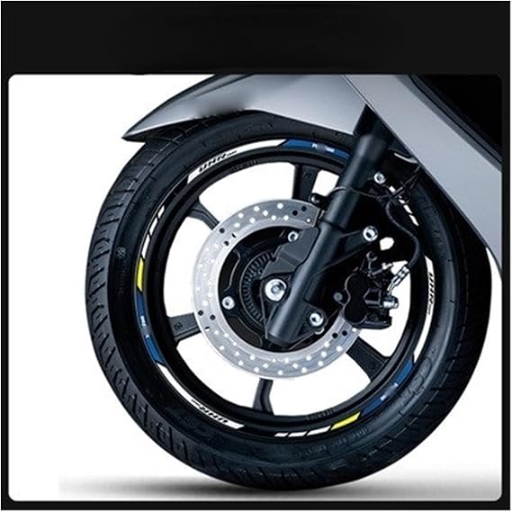 Motorcycle Stickers for HAOJUE for UHR150 Wheel Stickers Motorcycle Wheel Sticker Stripe Reflective Rim Rim Decals (Color : 3)