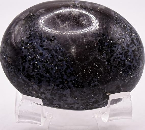 2" 80g Dark Indigo Gabbro Palm Stone Pebble Polished Natural Gemstone Crystal Mineral Collectible Specimen - Madagascar