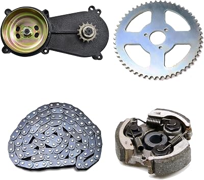 T8F 14 Tooth Clutch Drum Gear Box Transmission for 2 Stroke 47cc 49cc Mini Moto Pit Dirt Pocket Rocket Bike Petrol Scooter Mini Quad ATV UTV Go kart Buggy with Clutch 116 Links Chain and Sprocket