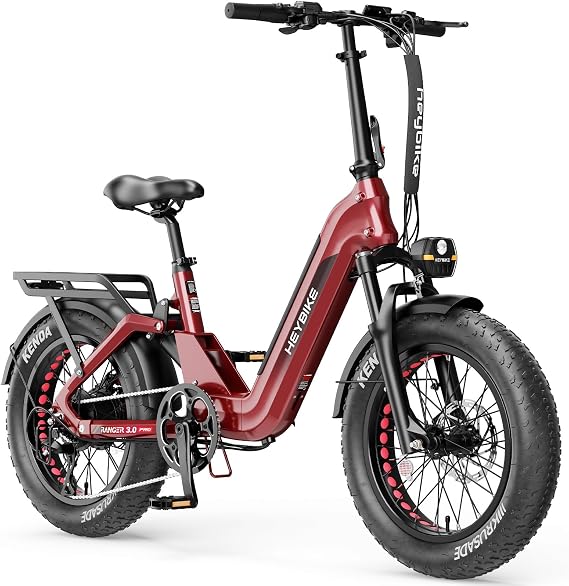 Heybike Rangers 3.0 Pro Foldable Electric Bike for Adults, 1200W Peak Motor, 28MPH E Bike, 90 Miles Range, 20"x4.0" Fat Tire Ebike with Removable Battery, Hydraulic Brakes for Snow, Beach,Commuting