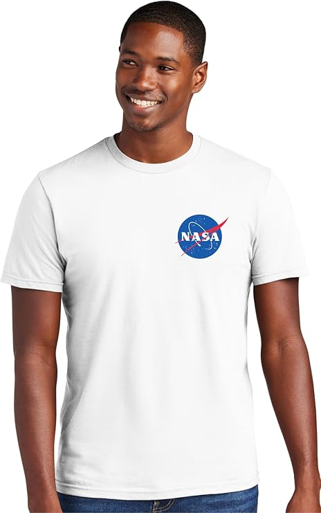 Go All Out NASA Blue Meatball Left Chest Logo Mens Women Deluxe Soft T-Shirt