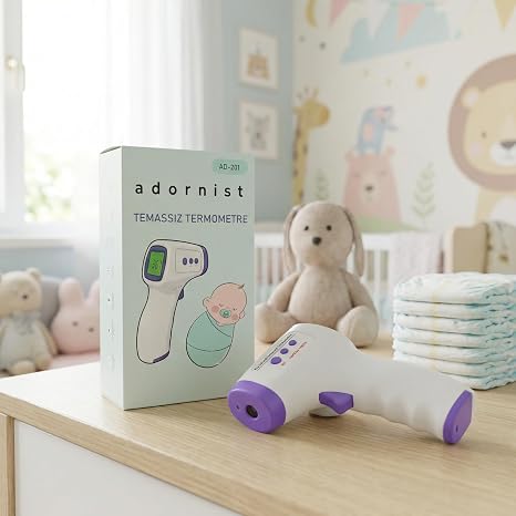 Dijital Temassız Ateş Ölçer – Tabanca Model, Hafızalı, Pilli Termometre – Alın ve Vücut Ölçümü | Bebek, Çocuk, Kedi, Köpek, Nesne ve Yiyecek Ölçümü
