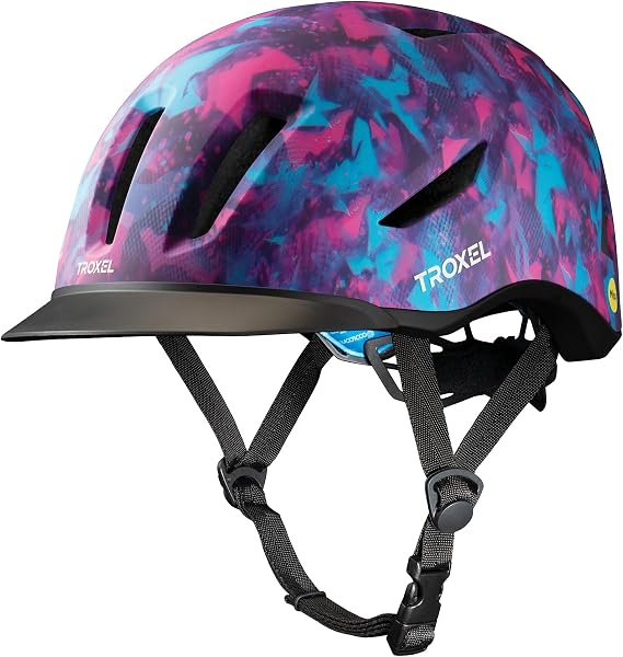 Troxel Terrain MIPS Cooling Horse Riding Helmet, Low-Profile, Micro-Adjustable Design, Horseback Riding Gear, Large (7-3/8-7-3/4), Galaxy