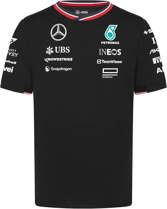 Mercedes AMG Petronas F1 2024 Men's Team T-Shirt - White/Black