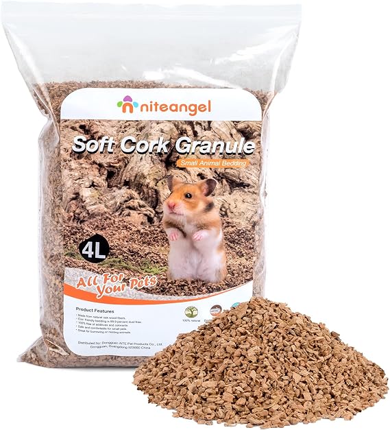 Niteangel Natural Cork Hamster Bedding: 4L Oak granula 2-3mm & Low Dust