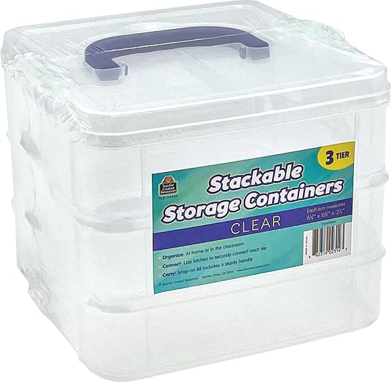 Teacher Created Resources Clear Stackable Storage Containers (TCR20449)