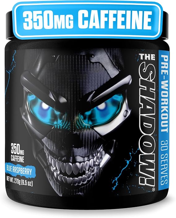 JNX SPORTS The Shadow! High Stim Preworkout Pre Workout Powder for Men & Women, High Caffeine Pre Workout for Energy, Mental Focus & Strength, Blue Raspberry, 30 Servings