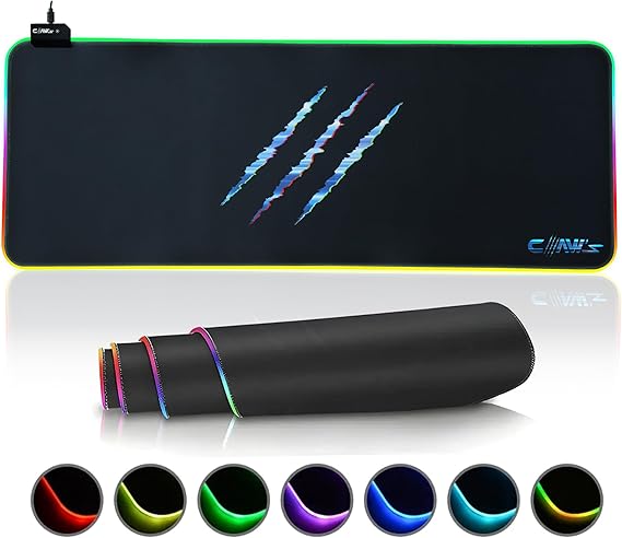 Claw's Raptor 80X30CM Mikrofiber Yüzey/Kaydırmaz Kauçuk Zemin 360° RGB Dikişli Xl Mousepad - Siyah