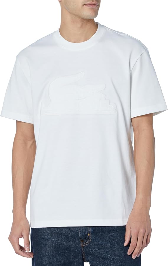 Lacoste Men's Relaxed Fit Quilted Badge Jersey T-Shirt
