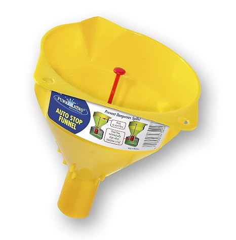 Wirthco 32027 Funnel King Auto Stop Polypropylene Funnel, 16 Oz, Yellow