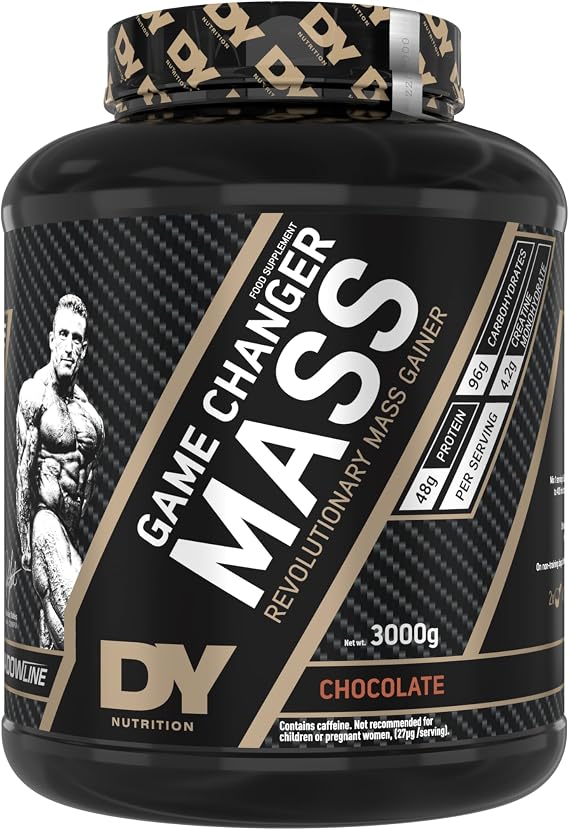 DY Nutrition Game Changer Mass Gainer Powder 3Kg 20 Servings High-Protein Lean Muscle Supplement with Creatine, Carbohydrates, BCAAs, L-Glutamine, Vitamins & Minerals for Recovery (Chocolate)